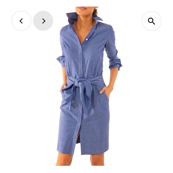 Gretchen Scott Designs Dresses & Skirts - Gretchen Scott Designs Blouson Chambray Blue Shirt Preppy Cottage Coastal Dress